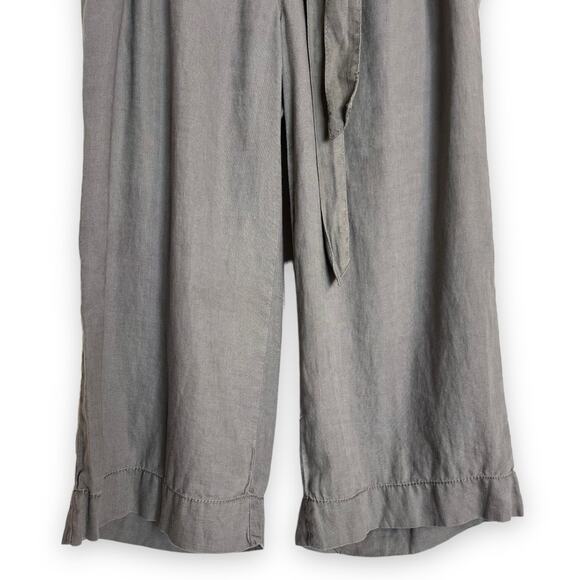 Calvin Klein Tie Front Wide Leg Relaxed Fit Linen Capri Pants Women's Size 8 - Picture 4 of 9